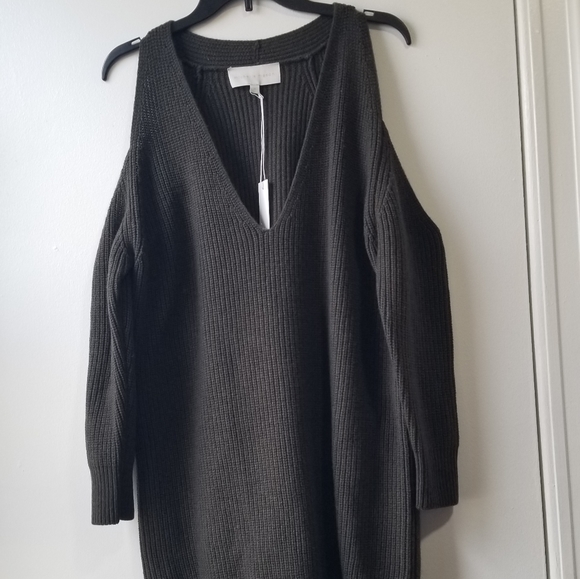 Michelle Mason Women’s Wool Cashmere Blend Cold Shoulder Sweater Dress Sz M - Picture 8 of 12